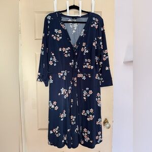 Torrid Faux Wrap Floral Long Sleeve Dress